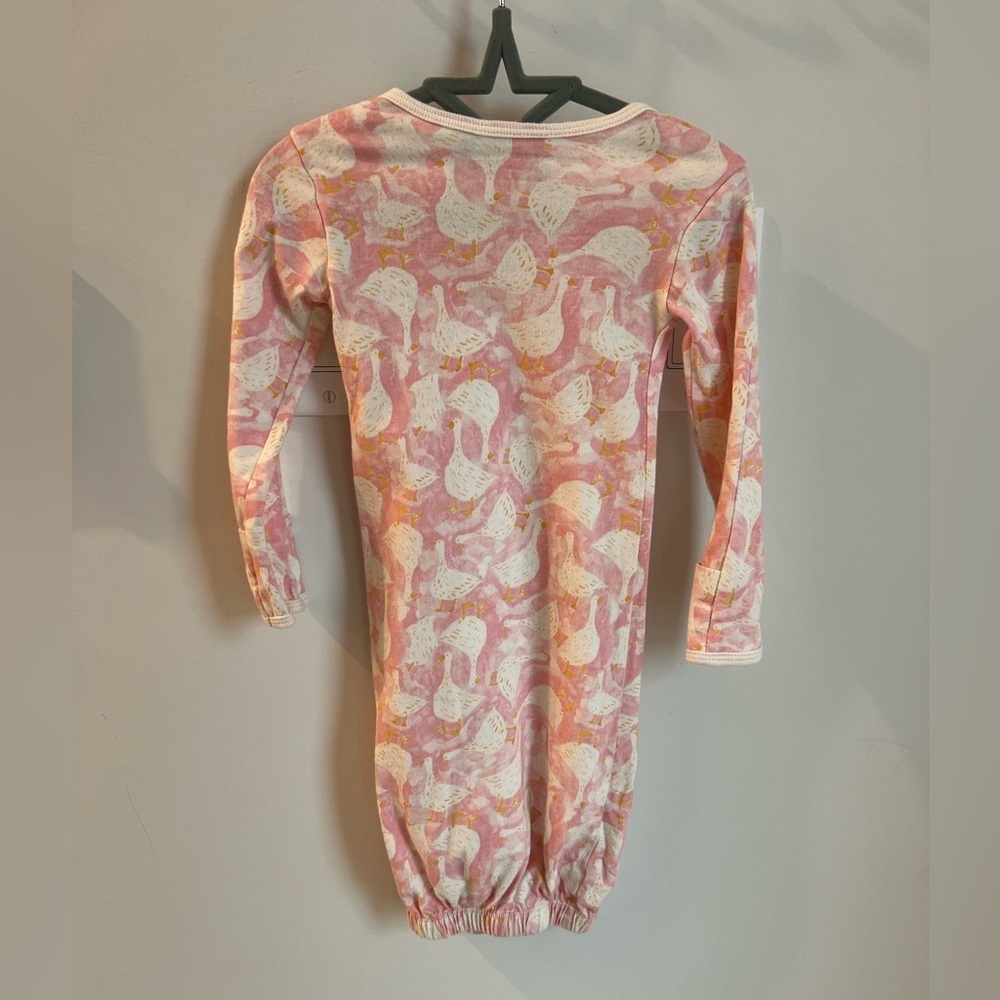 Burt's Bees Baby Goose Duck Print Pink and Cream Sleep Gown 0-6 Months - Picture 7 of 7